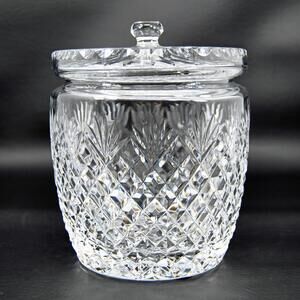 Vintage Royal Brierley Stirling Collection Crystal Biscuit Jar Barrel w/ Lid 6"